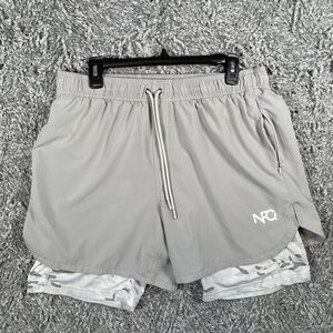 NFQ Athletic Shorts Men’s XL Lined Stretch Activewear Gray Gym Running Stretch
